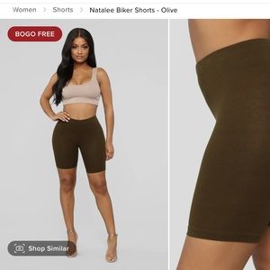 Olive green biker shorts